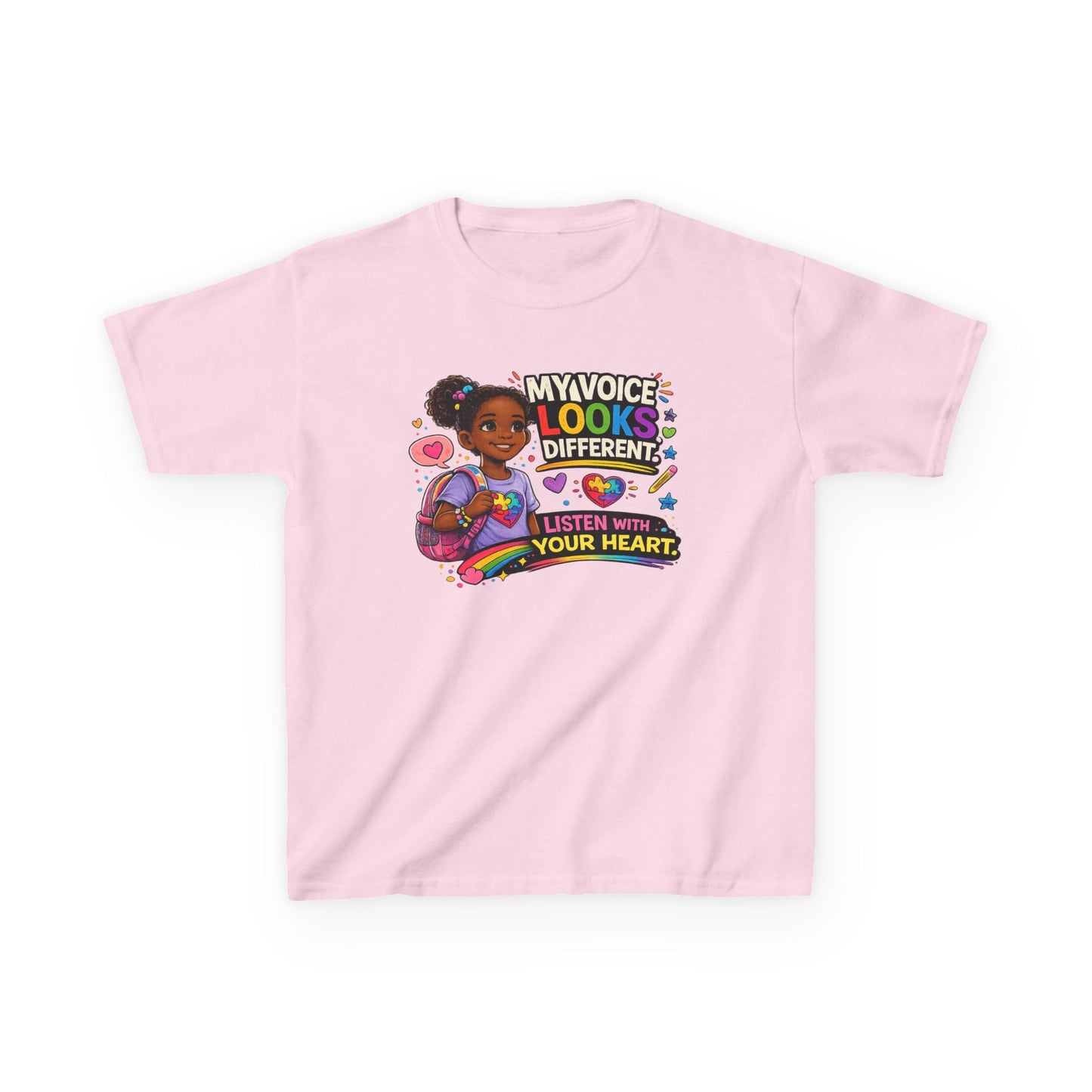 My Voice Looks Different: Listen With Your Heart – Youth Autism Advocacy Tee