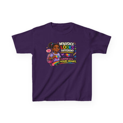 My Voice Looks Different: Listen With Your Heart – Youth Autism Advocacy Tee